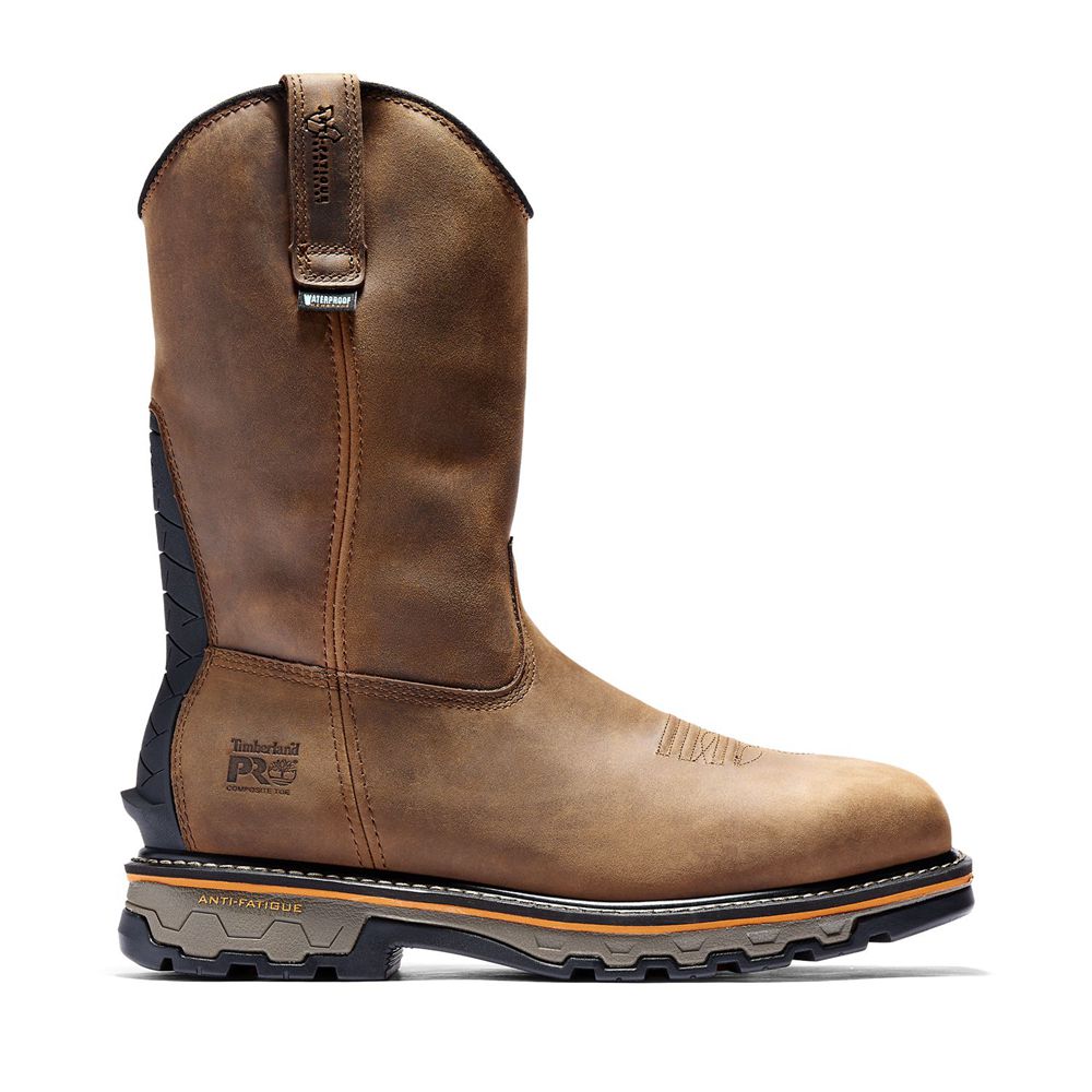 Botas Pro Timberland Argentina Hombre - Pro True Grit Waterproof Composite-Toe Pull-On - Marrones -